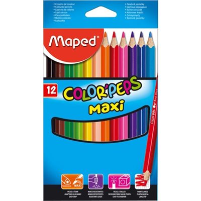 CRAYONS DE BOIS COLOR PEPS MAXI (BTE 12)