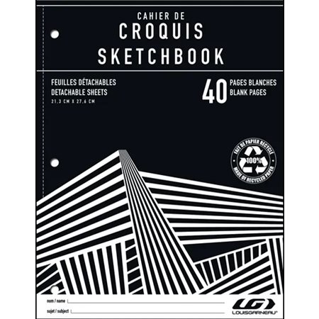 CAHIER DE CROQUIS LG. 40 PAGES