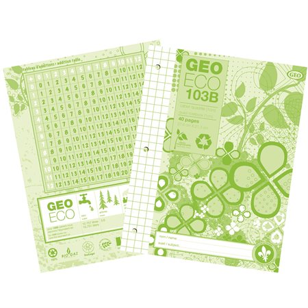 CAHIER QUADRILLÉ 1CM GEOECO 103B