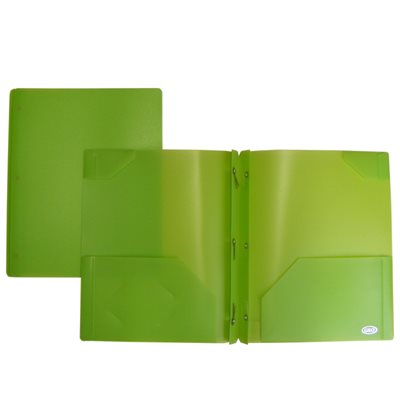 DUO-TANG POCHETTES PLASTIQUE RIGIDE VERT PÂLE